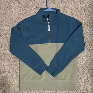 Boys J crew  Teal and Olive Half-Zip Sweater